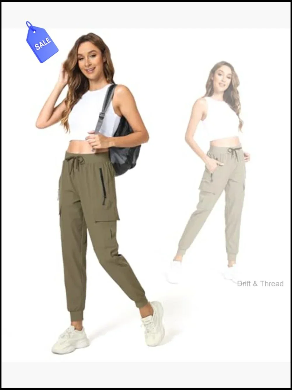 Women's Cargo Hiking Pants with Pockets - Lightweight Quick Dry Joggers